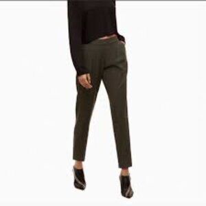 Gray/Taupe Pleated Straight-Leg Babaton Pants